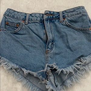 Top shop denim shorts size 4 high waisted